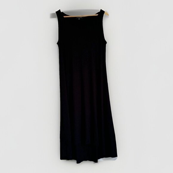 Eileen Fisher Hi Lo Sleeveless Midi Dress Size LP Quiet Luxury Travel Capsule - Picture 1 of 8